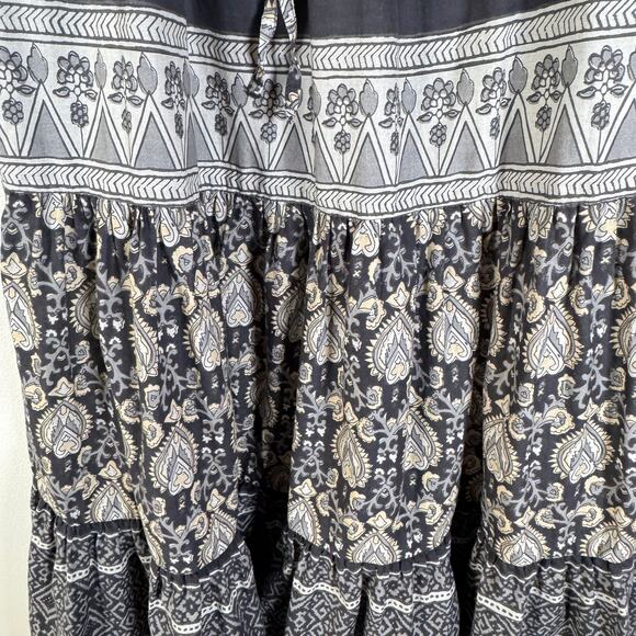 Sea New York Tasha Dress Womens M/L Gray Floral Puff Sleeve Cottagecore Peasant - Picture 6 of 15